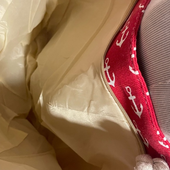 Tote Bag - Large Red Canvas Anchor Bag - Travel / Beach Bag NWT - Picture 10 of 12